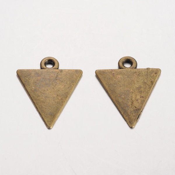 Pendentif métal 18 mm bronze triangle x 2 - Photo n°1
