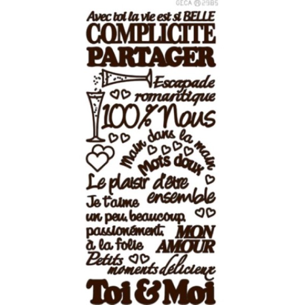 Sticker - Thème Amour - marron - Photo n°1