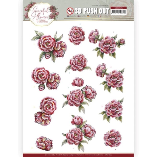 Carte 3D prédéc. - SB10625 - Fleurs Gracieuses - Roses roses - Photo n°1