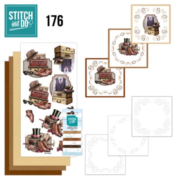 Stitch and do 176 - kit Carte 3D broderie - Collection homme gentlemen - Photo n°1