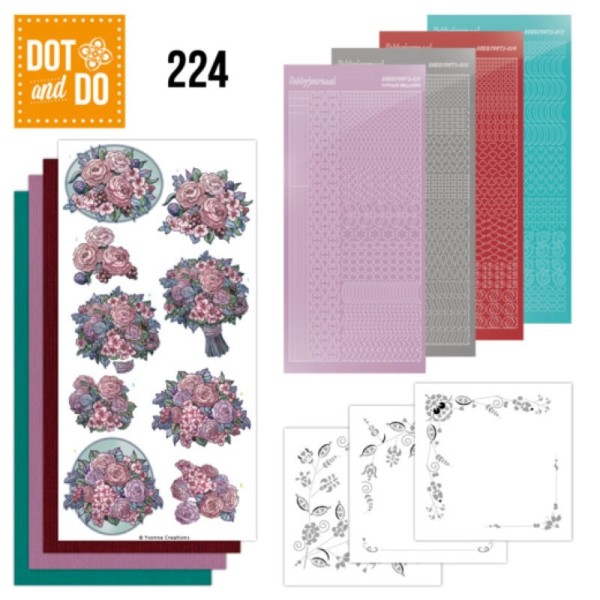 Dot and do 224 - kit Carte 3D - Doux bouquet - Photo n°1