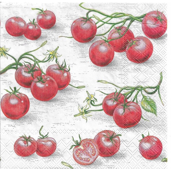 4 Serviettes en papier Tomates Format Lunch Decoupage Decopatch 13316130 Ambiente - Photo n°2
