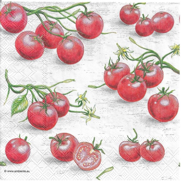 4 Serviettes en papier Tomates Format Lunch Decoupage Decopatch 13316130 Ambiente - Photo n°1