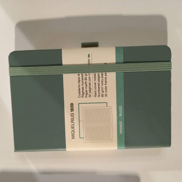 Carnet de poche avec des feuilles lignées et non lignées, gris vert - Photo n°1