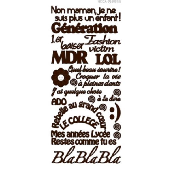 Sticker - Thème adolescent - marron - Photo n°1