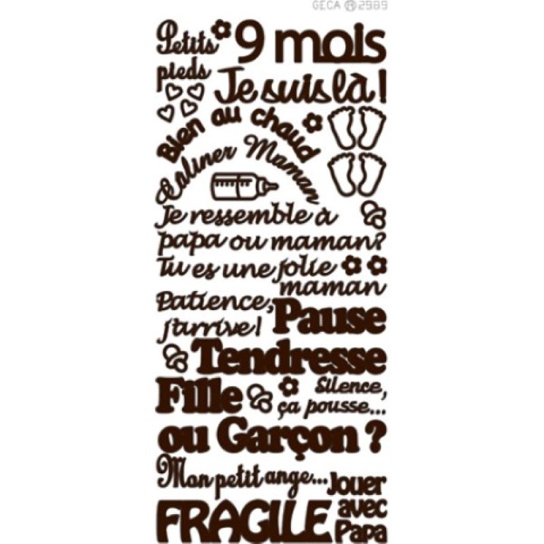 Sticker - Thème grossesse - marron - Photo n°1