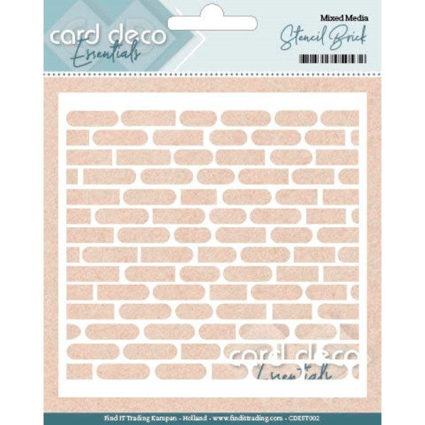 Pochoir Card déco - mixed media - Mur de brique - Photo n°1