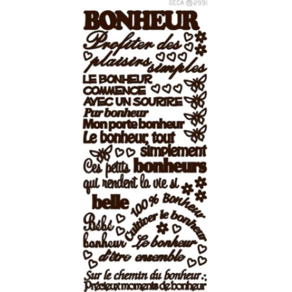 Sticker - Thème bonheur - marron - Photo n°1