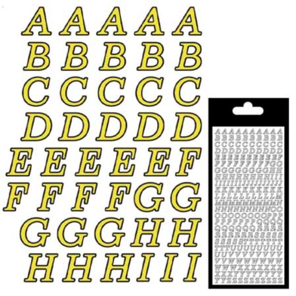 Sticker Alphabet italique Or - Photo n°1
