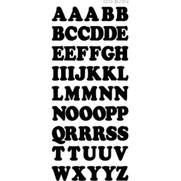 Sticker - Thème alphabet majuscule - noir - Photo n°1