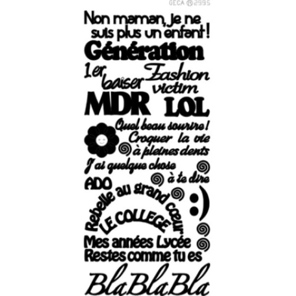 Sticker - Thème adolescent - noir - Photo n°1