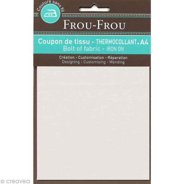 Tissu thermocollant Frou Frou uni - Blanc - A4 - Photo n°1