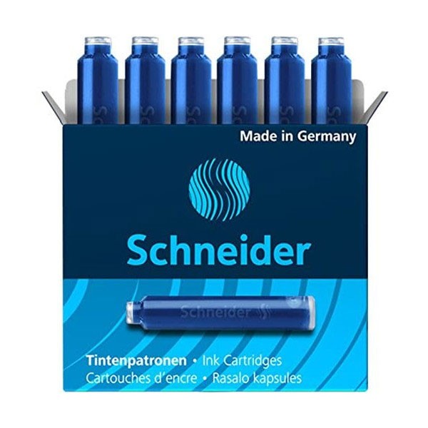 Lot stylo roller rechargeable Ray + Boîte de 6 cartouches bleu - Schneider - Photo n°3