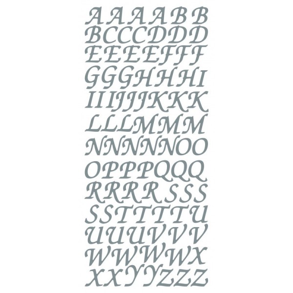 Stickers Alphabet Majuscules Argent - Photo n°1