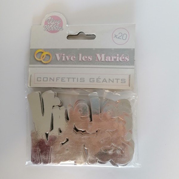 Confettis géants Vive les mariés - fête accessoire décoration - Photo n°1