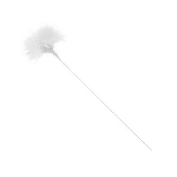 Pompon plume sur tige blanc - Photo n°1