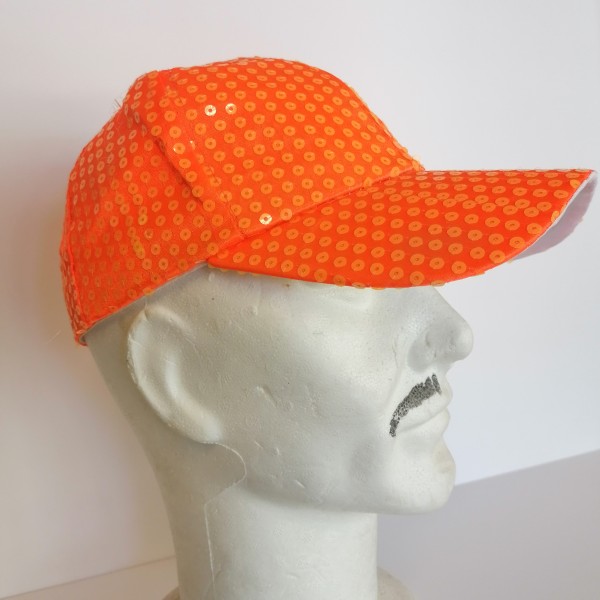 Casquette Fluorescente de couleur orange - accessoire fête chapeaux - Photo n°1