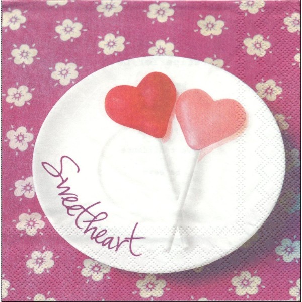 4 Serviettes en papier Recette de l'Amour Format Lunch L-10162-6300 IHR Decoupage Decopatch - Photo n°1