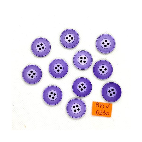 11 Boutons en résine violet clair - 18mm - ABV6530 - Photo n°1