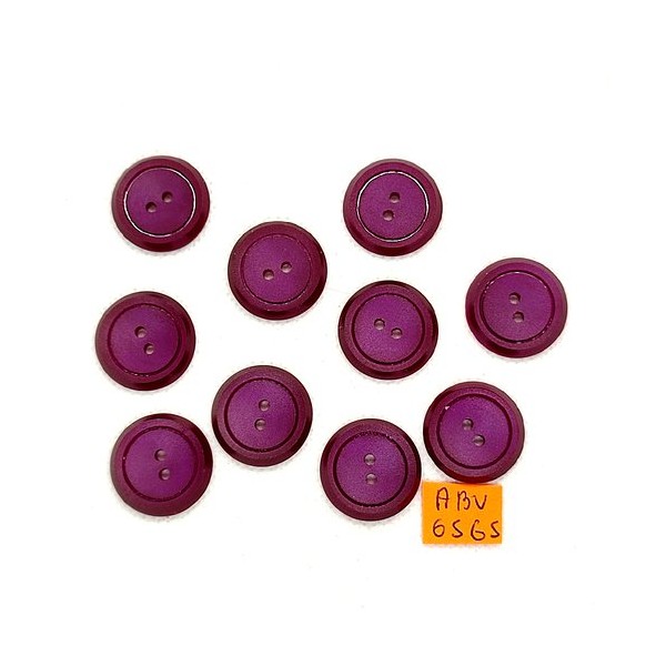 10 Boutons en résine violet - 21mm - ABV6565 - Photo n°1