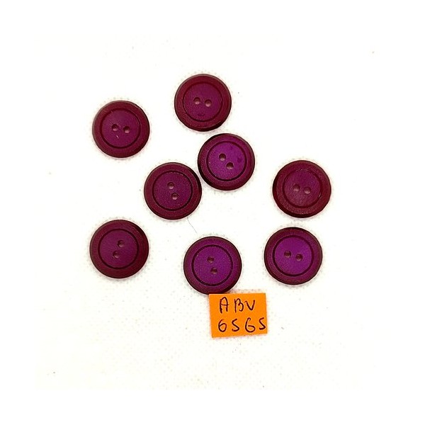 8 Boutons en résine violet - 15mm - ABV6565 - Photo n°1