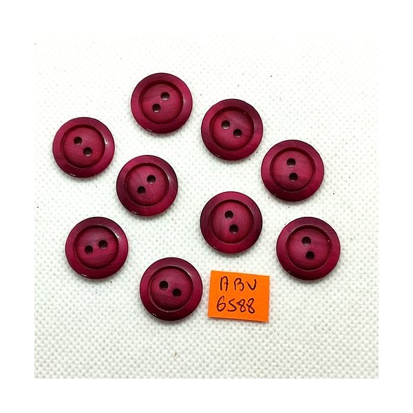 9 Boutons en résine rose / violet - 18mm - ABV6588 - Photo n°1