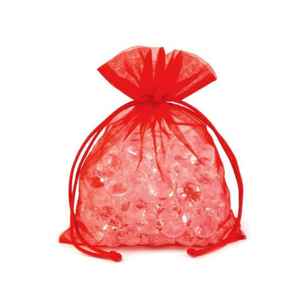 10 pc Rouge Organza cadeau sac 13x18 cm, sacs, artisanat et loisirs - Photo n°2