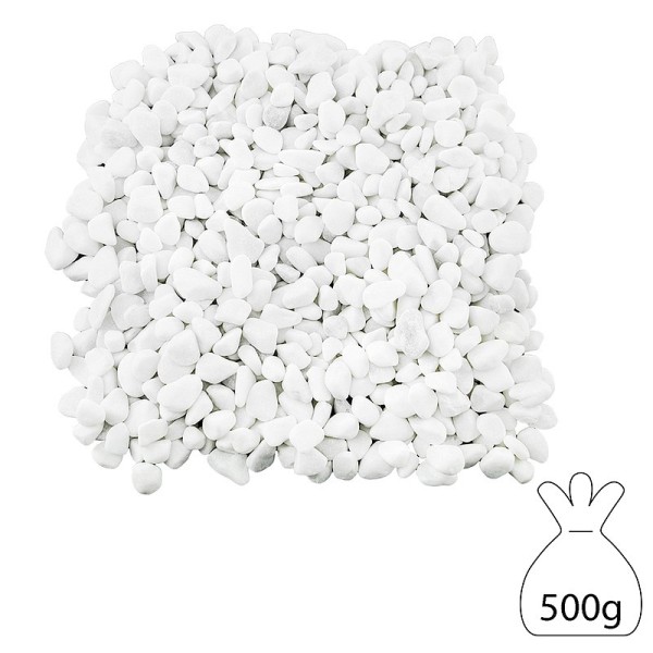 Sachet de 500 gr de Gravillons décoratif coloré Blanc, de 4 mm à 8 mm, pour Déco de table, Bougeoir, - Photo n°3
