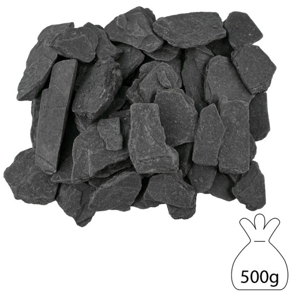 Morceaux d'ardoise noir, 2 à 6 cm, sachet de 500 gr, Paillis pour décoration végétale et naturelle - Photo n°4