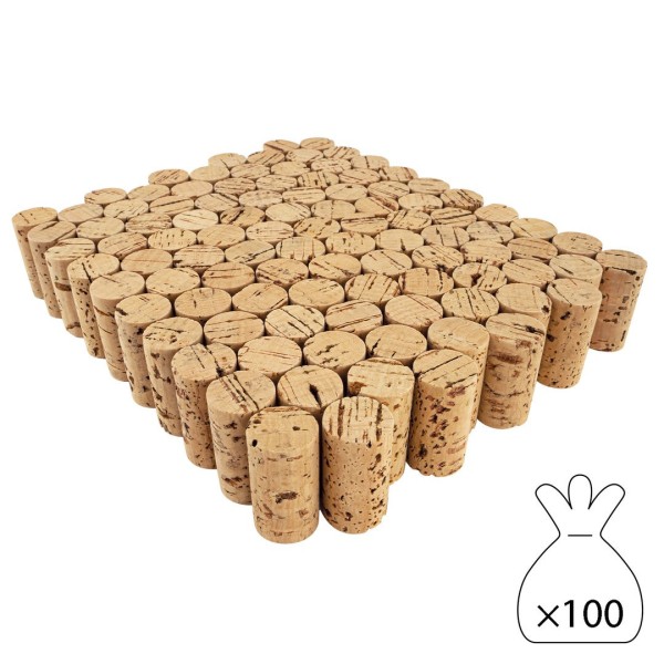 Lot de 100 bouchons de liège, long. 4,5 x 2,5 cm, pour bricolage naturel, bouteille vin - Photo n°2