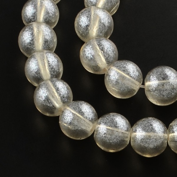 Perles en verre 8 mm argenté brillant x 20 - Photo n°1