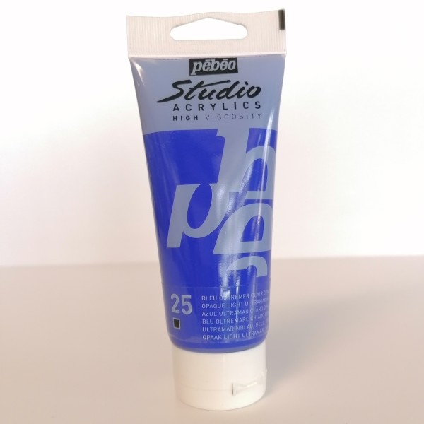 Bleu outremer clair opaque - Peinture acrylique Pébéo 100 ml - Photo n°1