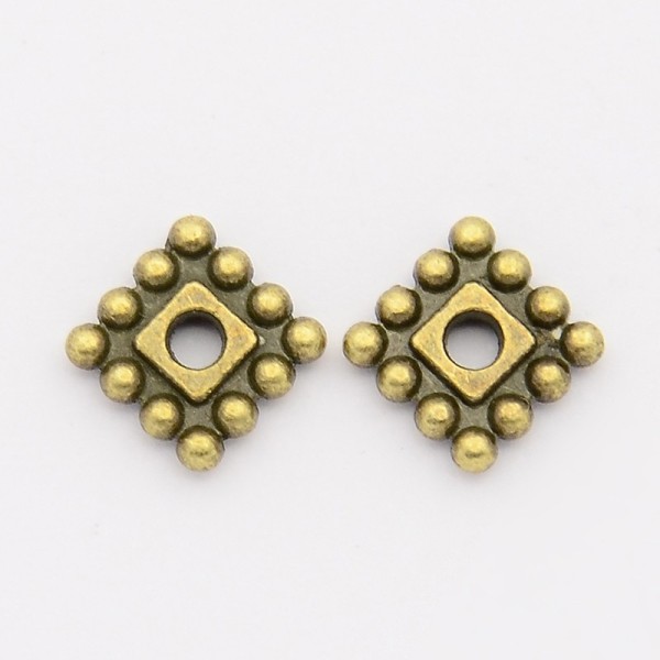 Perles métal intercalaire carré 7 mm bronze x 20 - Photo n°2