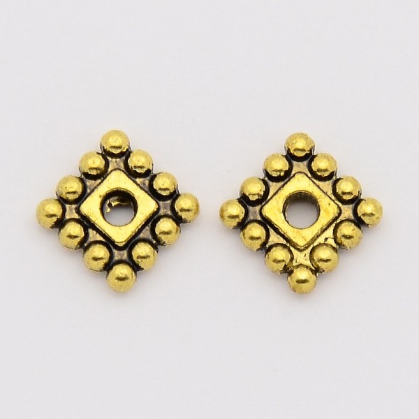 Perles métal intercalaires carré 7 mm dorée x 20 - Photo n°2