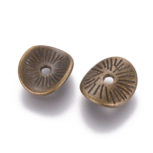 Perles intercalaires métal ondulé 9.5 mm bronze x 10 - Photo n°2