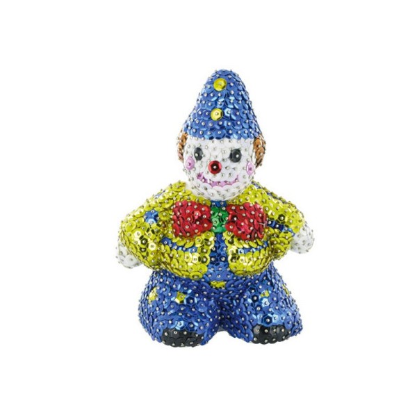 Arlequin clown, 25 cm de haut, en polystyrène blanc - Photo n°4