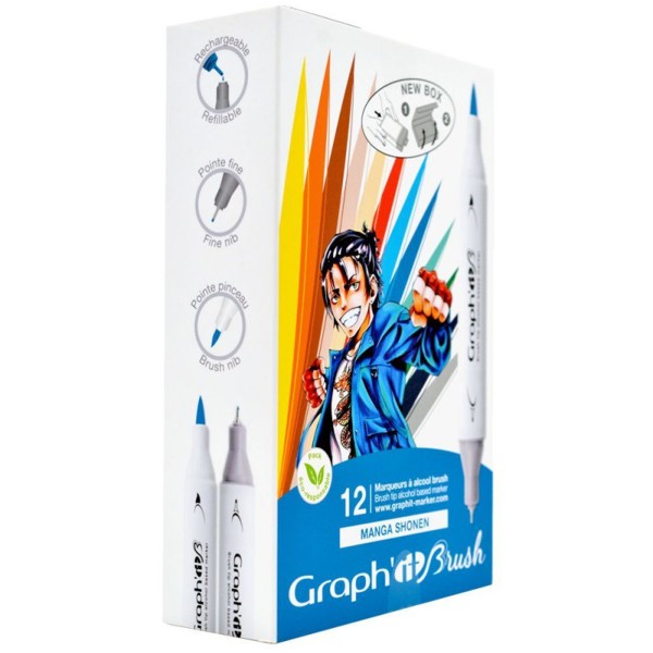Graph'it Brush & Extra Fine - Manga Shonen - 12 marqueurs - Photo n°5