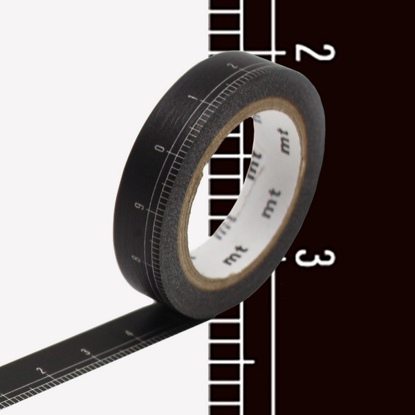 Masking Tape EX - Règle fond noir - 10 mm x 7m - Photo n°2
