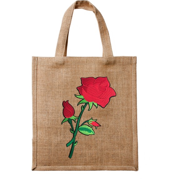 1 Grande rose rouge brodé, patch thermocollant 28 cm - Photo n°2