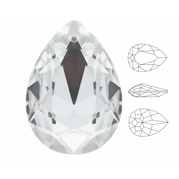 4pcs Izabaro Crystal Crystal 001 Pear Teardrop Cristaux de Verre Fantaisie en Pierre 4320 Izabaro Ch - Photo n°1