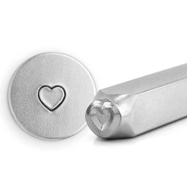 Tampon coeur pour gravure métal avec support - 3 mm - Photo n°1