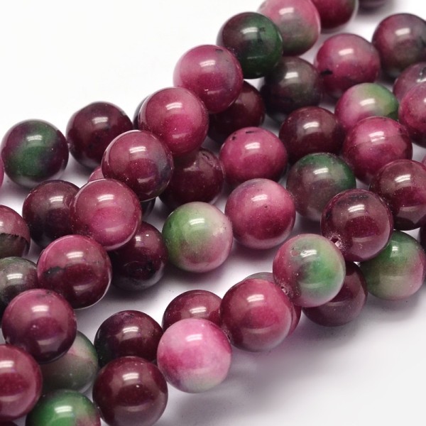 Fil de 45 perles ronde en pierre naturelle fabrication bijoux 8 mm JADE DE MALAISIE - Photo n°1