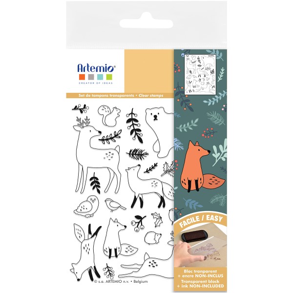 Tampon Clear Artemio - Woodsy Christmas - Animaux - 25 pcs - Photo n°1