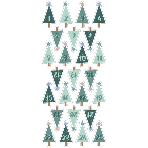 Stickers Puffies XL Noël - Woodsy Christmas - Calendrier de l'Avent - 24 pcs - Photo n°2