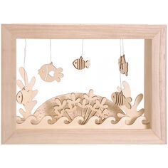 Silhouettes en bois à décorer - Petits poissons - 10 pcs