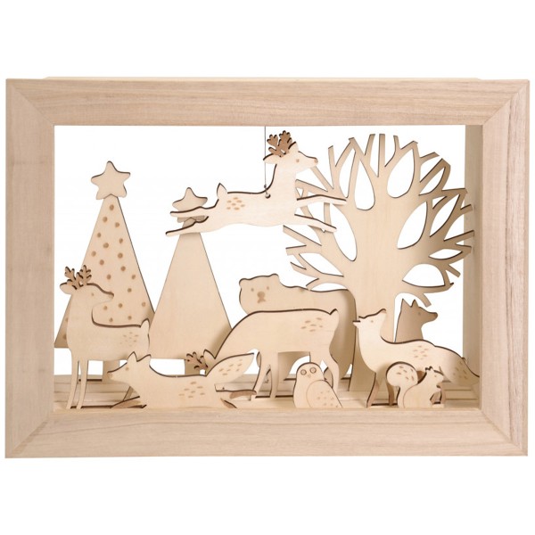 Silhouettes en bois à décorer - Woodsy Christmas - 12 pcs - Photo n°1
