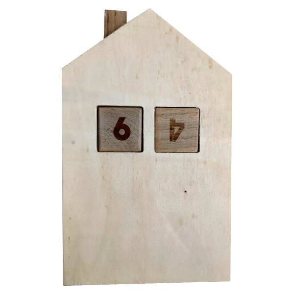 Calendrier de l'Avent en bois à décorer - Cubes - 15,5 x 25 x 4 cm - Photo n°2