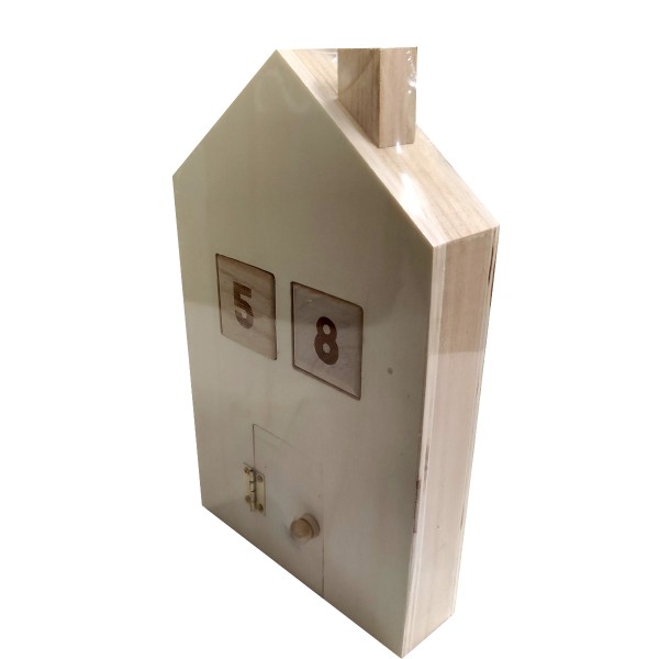 Calendrier de l'Avent en bois à décorer - Cubes - 15,5 x 25 x 4 cm - Photo n°3