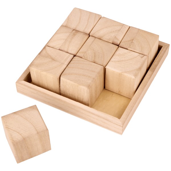Set de cubes en bois à décorer - 4 x 4 x 4 cm - 9 pcs - Photo n°1