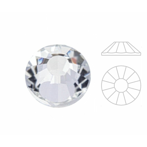 72pcs Izabaro Crystal Crystal 001 Round Sun Rose Silver Flat Back SS30 Cristaux de Verre 2038 Izabar - Photo n°1